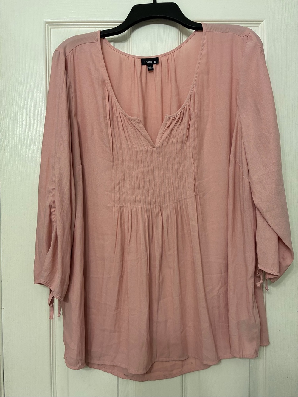 torrid Dusty Rose Pintuck Peasant Tunic